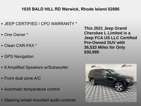 Certified 2021 Jeep Grand Cherokee L Limited w/ Luxury Tech Group II image 26