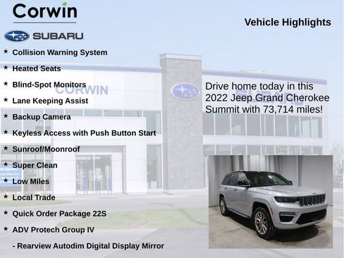 Used 2022 Jeep Grand Cherokee Summit w/ Adv Protech Group IV AWD/4WD image 6