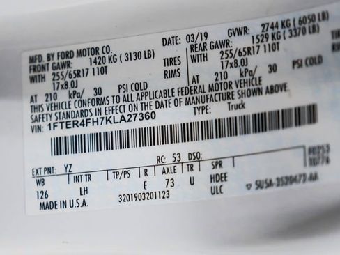 Used 2019 Ford Ranger XL w/ Equipment Group 101A Mid image 65