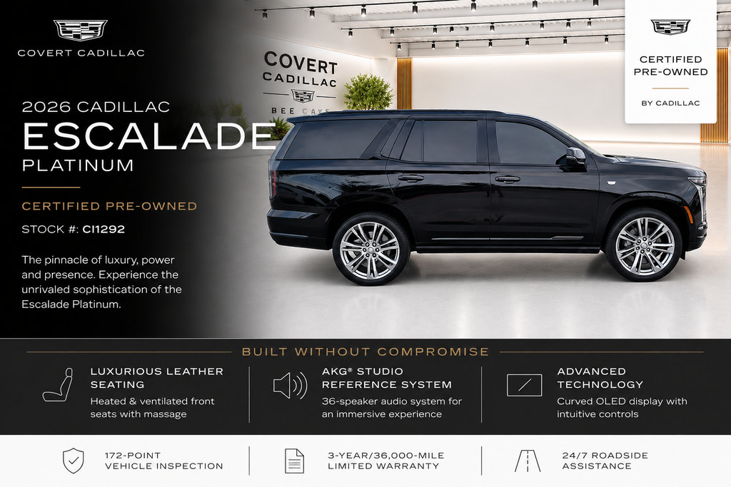 Certified 2026 Cadillac Escalade Platinum Sport w/ LPO, Floor Liner Package AWD/4WD image 3