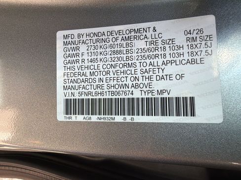 New 2026 Honda Odyssey EX-L image 20