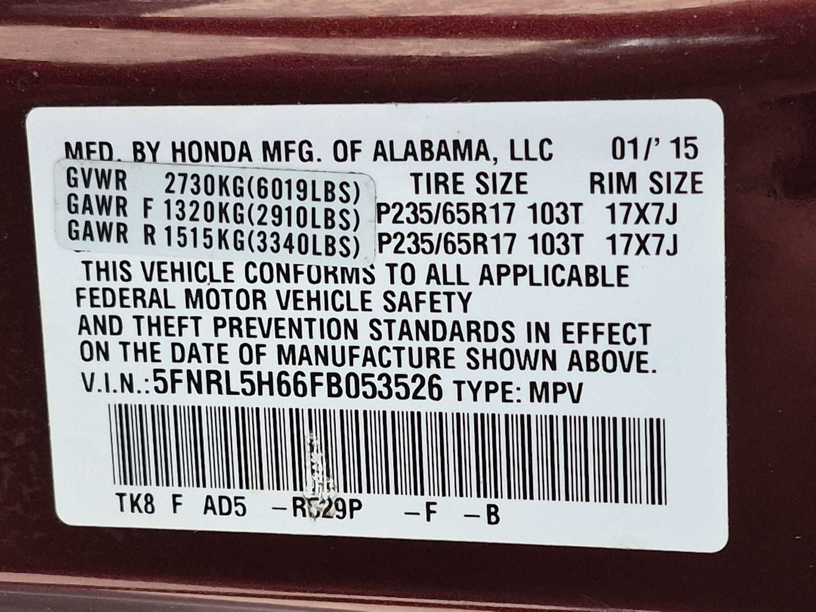 Used 2015 Honda Odyssey EX-L image 34