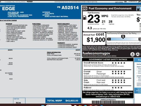 Certified 2023 Ford Edge SEL w/ Convenience Package AWD/4WD image 4