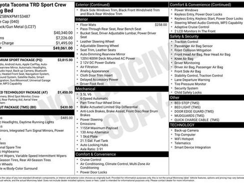 Used 2023 Toyota Tacoma TRD Sport w/ TRD Premium Sport Package AWD/4WD image 35