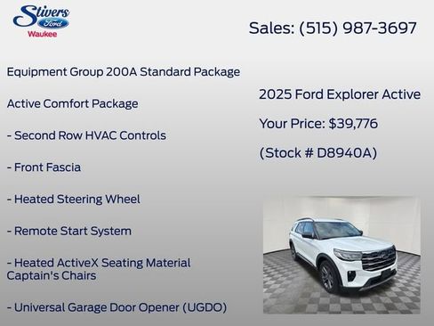 Used 2025 Ford Explorer Active w/ Active Comfort Package AWD/4WD image 8