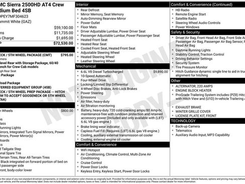 Used 2021 GMC Sierra 2500 AT4 w/ Gooseneck/5TH Wheel Package image 2