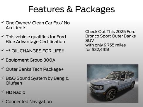 Certified 2025 Ford Bronco Sport Outer Banks w/ Outer Banks Tech Package+ AWD/4WD image 4
