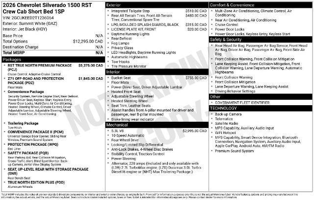New 2026 Chevrolet Silverado 1500 RST w/ RST All Star Premium Package AWD/4WD image 2