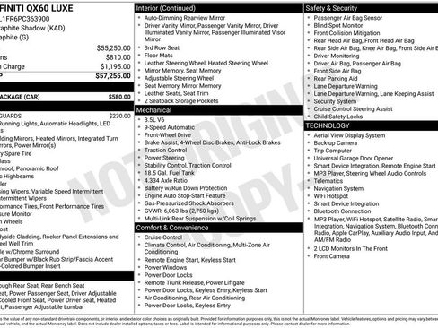 Used 2023 INFINITI QX60 Luxe w/ Cargo Package FWD image 8
