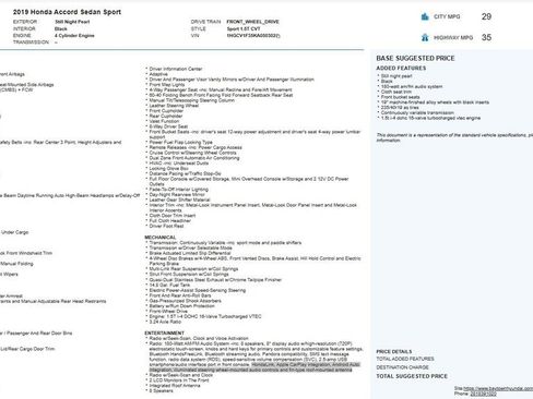 Used 2019 Honda Accord Sport image 1