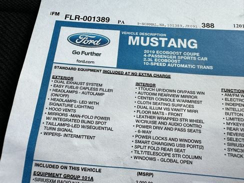 Used 2019 Ford Mustang Coupe w/ Ecoboost Performance Package RWD image 85