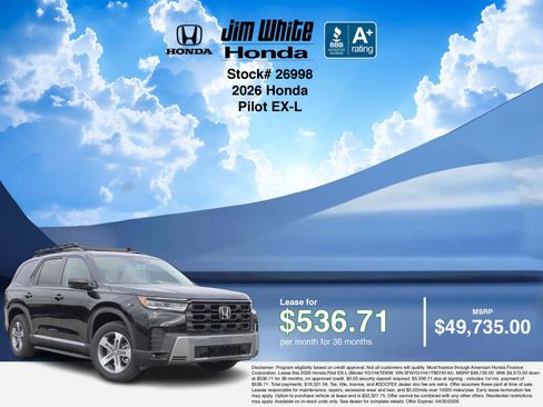 New 2026 Honda Pilot EX-L image 3