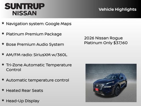 New 2026 Nissan Rogue Platinum w/ Platinum Premium Package image 8