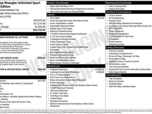 Used 2021 Jeep Wrangler Unlimited Sport AWD/4WD image 10