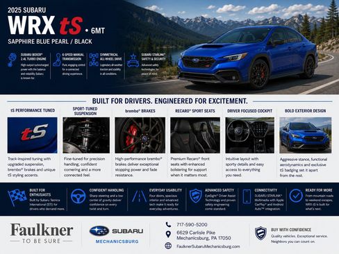 Certified 2025 Subaru WRX tS AWD/4WD image 2