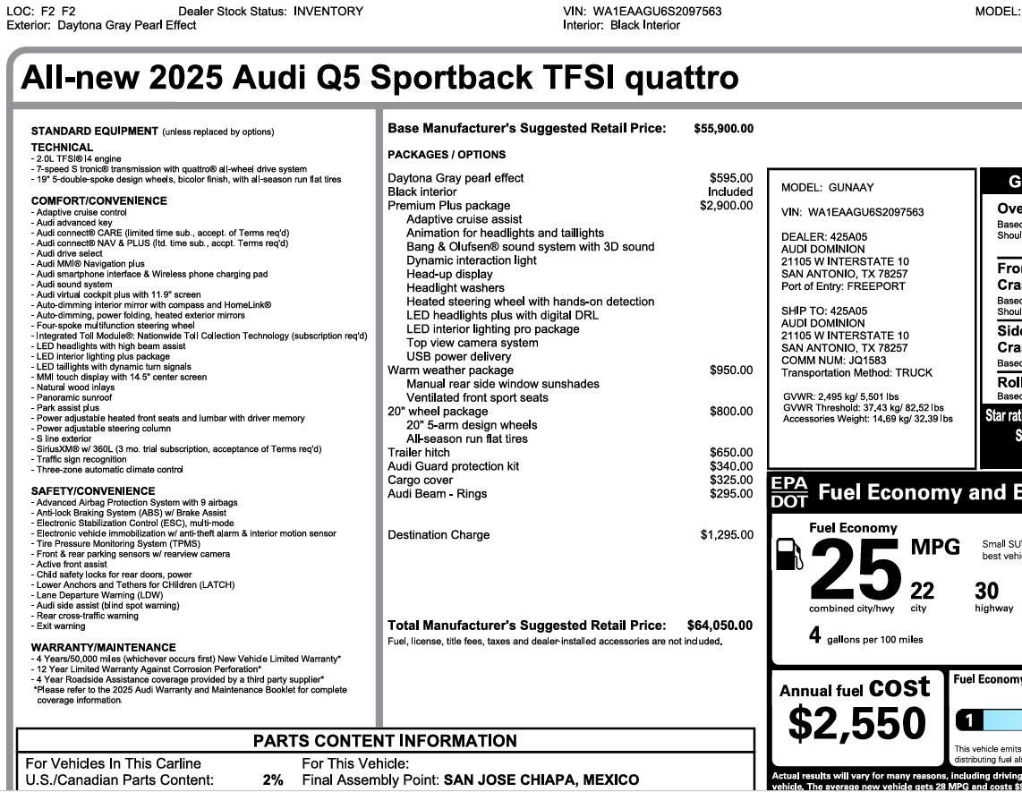 Used 2025 Audi Q5 Premium Plus AWD/4WD image 3