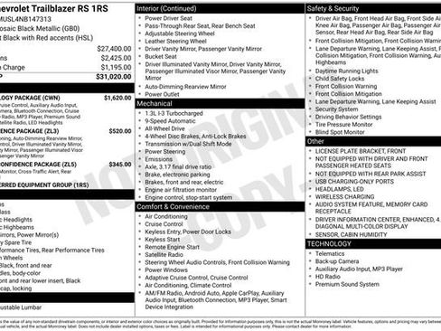 Certified 2022 Chevrolet TrailBlazer RS w/ Technology Package image 3