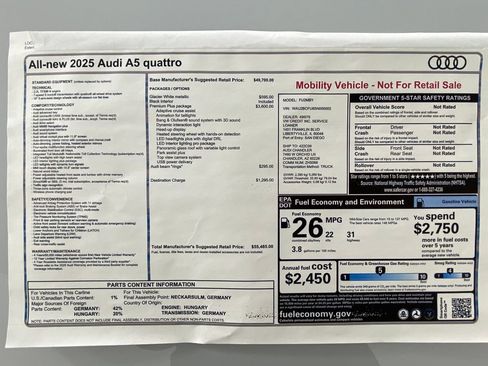 Used 2025 Audi A5 2.0T Premium w/ Premium Plus AWD/4WD image 10