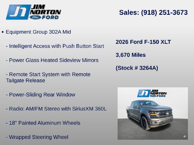 Used 2026 Ford F150 XLT w/ Equipment Group 302A MID AWD/4WD image 14