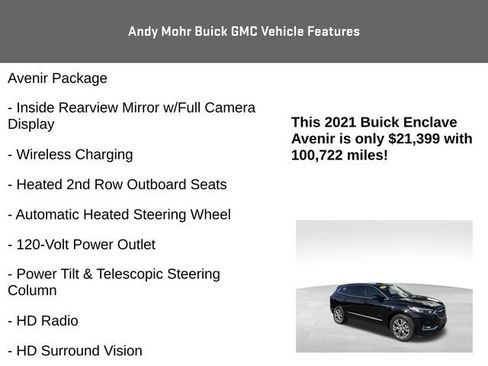 Used 2021 Buick Enclave Avenir w/ Avenir Technology Package AWD/4WD image 12