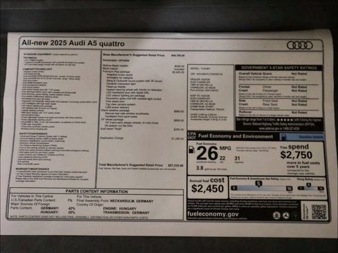 Used 2025 Audi A5 2.0T Premium AWD/4WD image 9