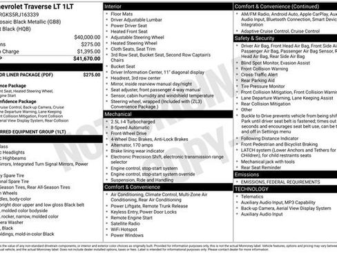 Certified 2024 Chevrolet Traverse LT w/ LPO, Floor Liner Package image 35