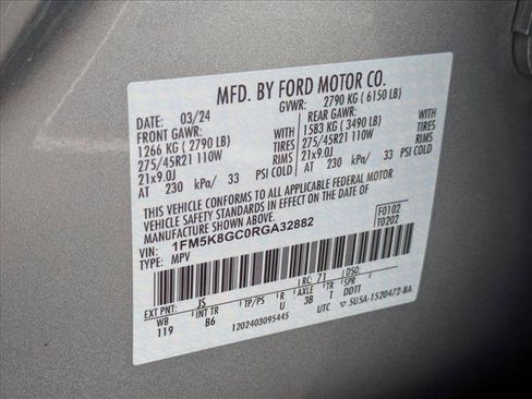 Used 2024 Ford Explorer ST w/ Equipment Group 401A AWD/4WD image 28
