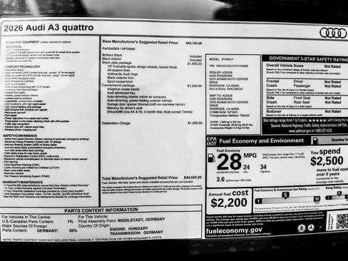 New 2026 Audi A3 2.0T Premium AWD/4WD image 25