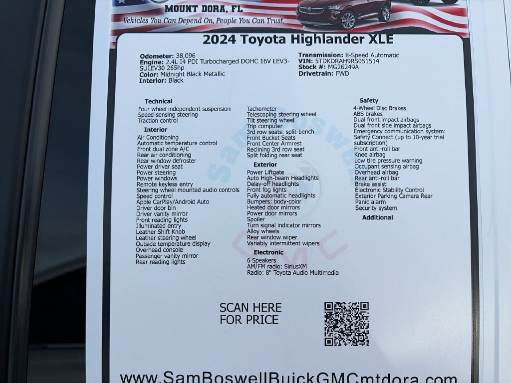 Used 2024 Toyota Highlander XLE FWD image 34