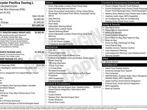 Used 2022 Chrysler Pacifica Touring-L w/ Uconnect Theater Family Group AWD/4WD image 47