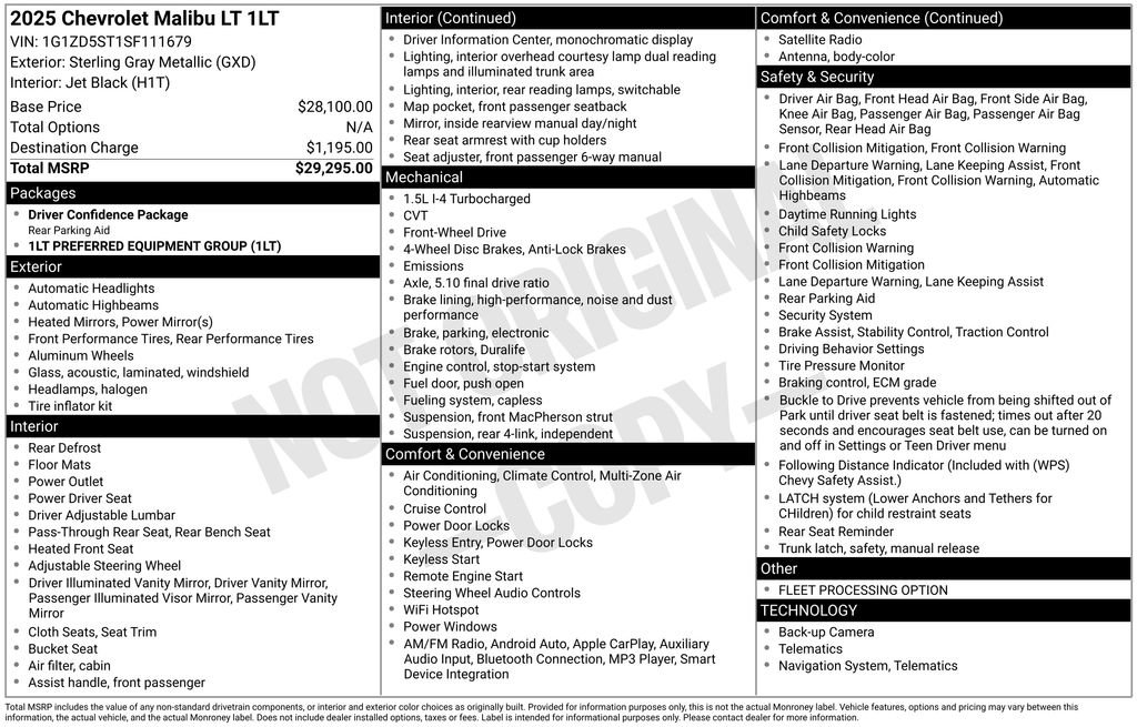Used 2025 Chevrolet Malibu LT FWD image 48