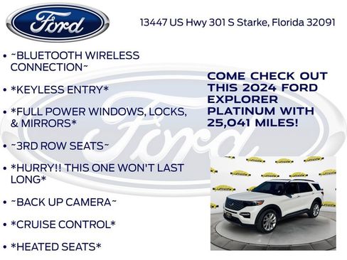 Certified 2024 Ford Explorer Platinum w/ Technology Package image 12