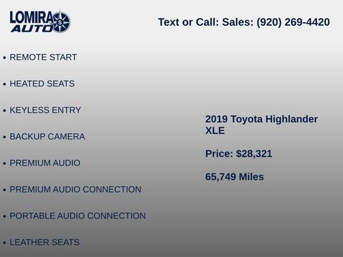 Used 2019 Toyota Highlander XLE AWD/4WD image 7