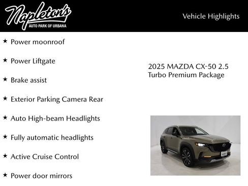 New 2025 MAZDA CX-50 AWD 2.5 Turbo w/ Accent Package image 16
