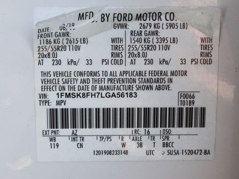 Used 2020 Ford Explorer Limited AWD/4WD image 38