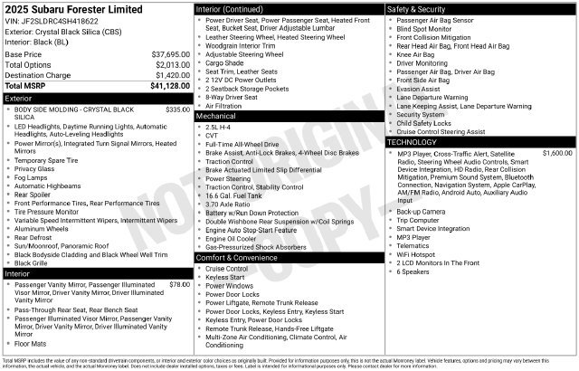 Used 2025 Subaru Forester Limited AWD/4WD image 3