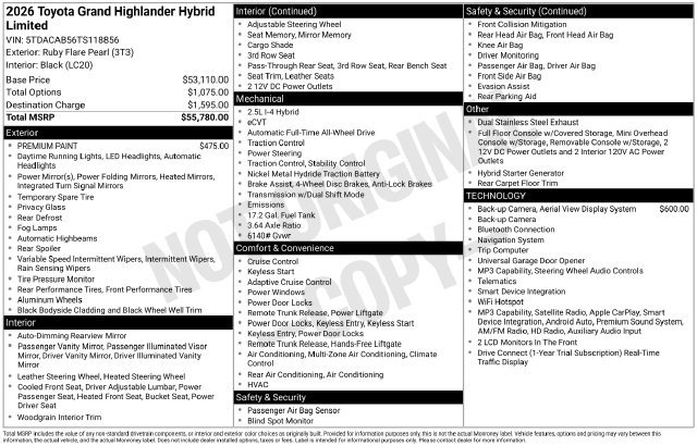Certified 2026 Toyota Grand Highlander AWD Hybrid image 38