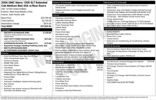 Used 2006 GMC Sierra 1500 SLT w/ Onstar Plus Package AWD/4WD image 43