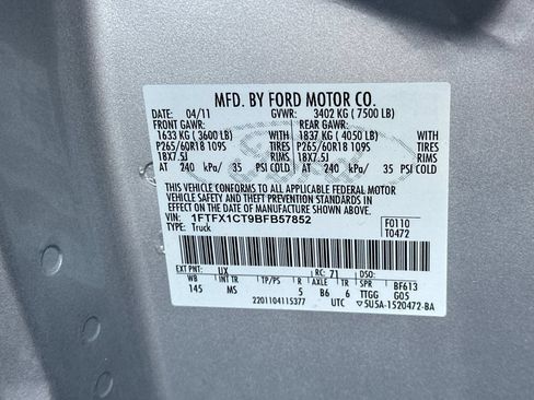 Used 2011 Ford F150 XLT w/ XLT Convenience Pkg RWD image 25