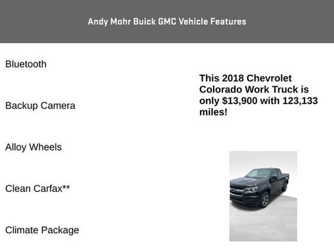 Used 2018 Chevrolet Colorado W/T w/ Custom Special Edition RWD image 4