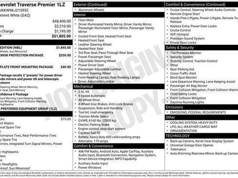 Used 2019 Chevrolet Traverse Premier w/ Redline Edition image 39