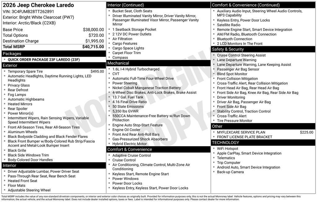 New 2026 Jeep Cherokee Laredo AWD/4WD image 5