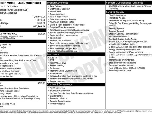 Used 2012 Nissan Versa Hatchback w/ SL Navigation Pkg FWD image 2