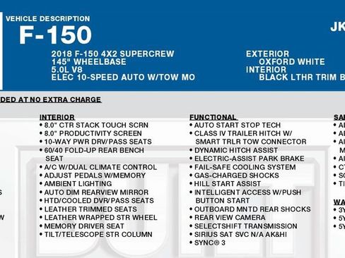 Used 2018 Ford F150 Lariat w/ Equipment Group 502A Luxury RWD image 18