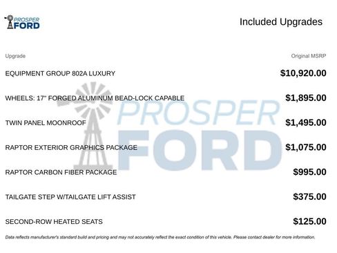 Used 2020 Ford F150 Raptor w/ Equipment Group 802A Luxury image 3