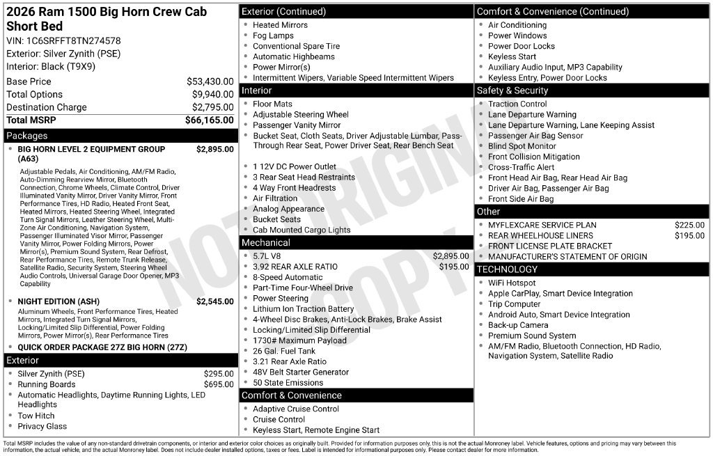 New 2026 RAM 1500 Big Horn AWD/4WD image 4