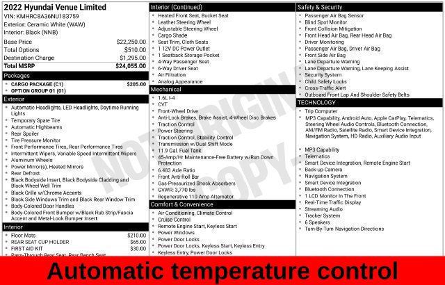 Used 2022 Hyundai Venue Limited w/ Cargo Package FWD image 16
