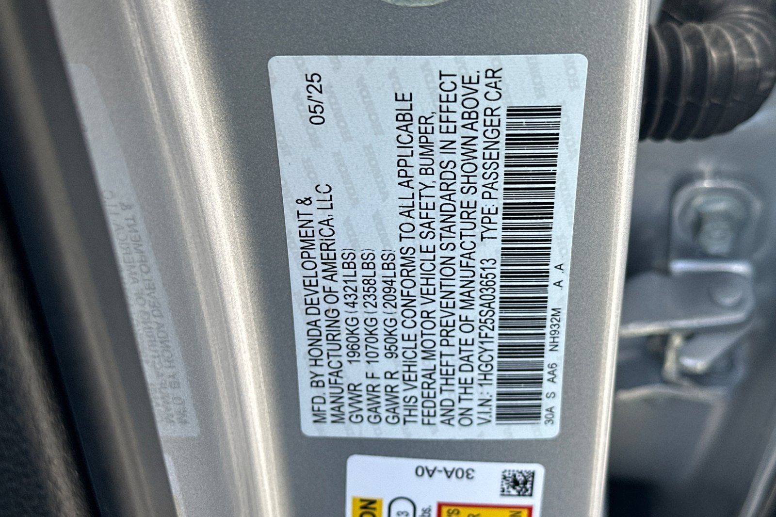 Certified 2025 Honda Accord LX image 27
