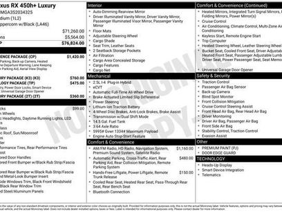 New 2025 Lexus RX 450h AWD w/ Convenience Package