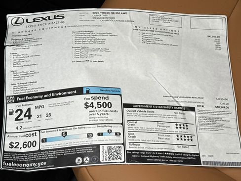 New 2026 Lexus NX 350 AWD w/ Premium Package image 26